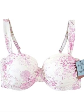 Shade & Shore Floral Underwire Light Lift Bikini Swim Top 34DD NWT